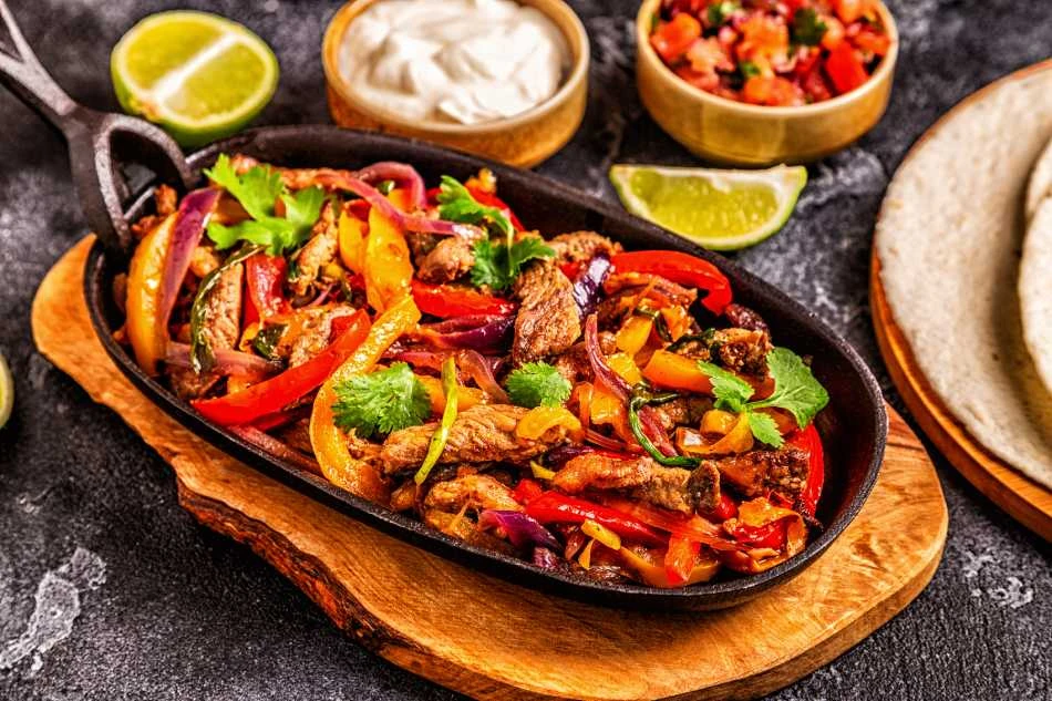 Plate of food from a Tex-mex restaurant